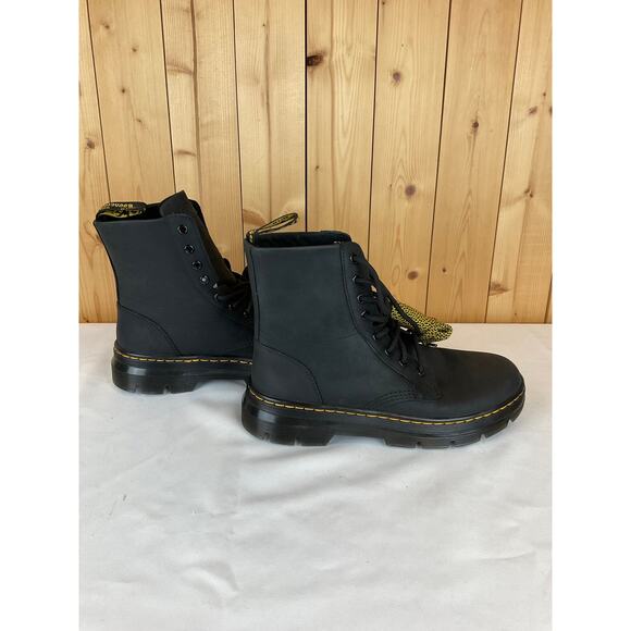Dr. Marten Wyoming Combs Leather Combat Boots, Black - Men\'s 9 Women\'s 10 *NWT*